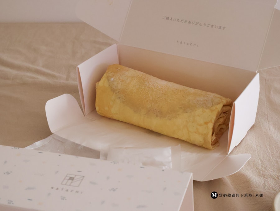 katachi 日式千層捲整條外觀，層層堆疊的日系甜點設計